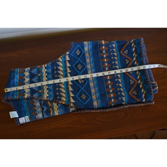 Segrets Sun Prints Orvis Vintage Beaded Sweater Vest Geometric  L Aztec western - Picture 11 of 11
